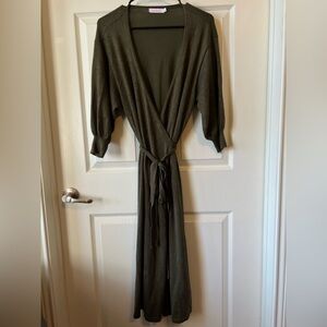 Shoe Dazzle Olive Green Cardigan Sweater